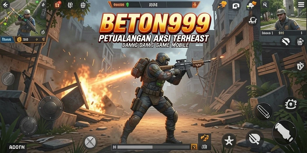 Tampilan gameplay mendebarkan dalam BETON999 dengan aksi yang seru dan grafis menawan.