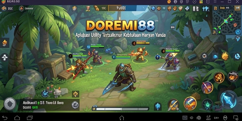 Screenshot DOREMI88 menunjukkan antarmuka pengguna yang rapi dan fitur-fitur utama.