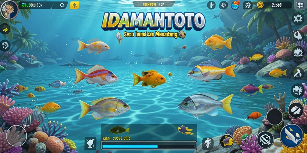 Screenshot utama menunjukkan gameplay seru Tembak Ikan di IDAMANTOTO.