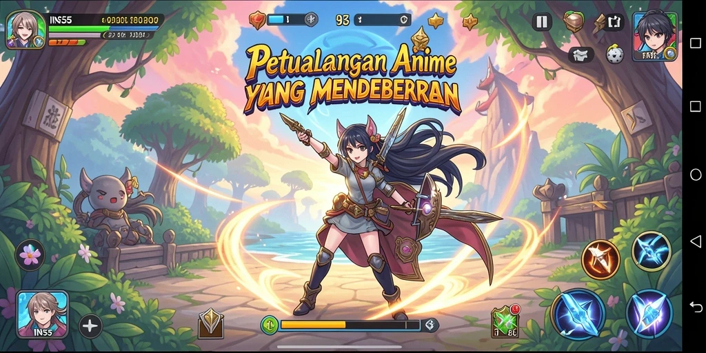 Tampilan gameplay INS55 yang seru dan penuh aksi dalam dunia anime.