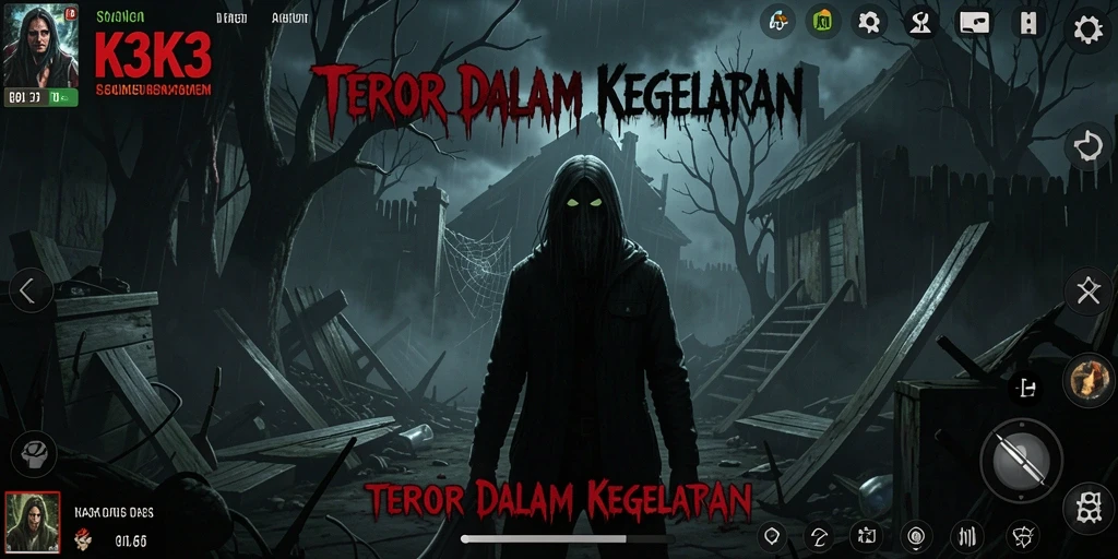 Gameplay K3K3 yang menegangkan dan menakutkan di malam hari.