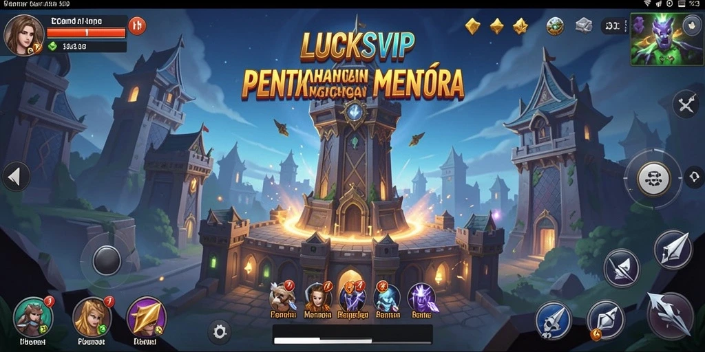 Screenshot gameplay menunjukkan menara yang siap bertahan dari serangan musuh.