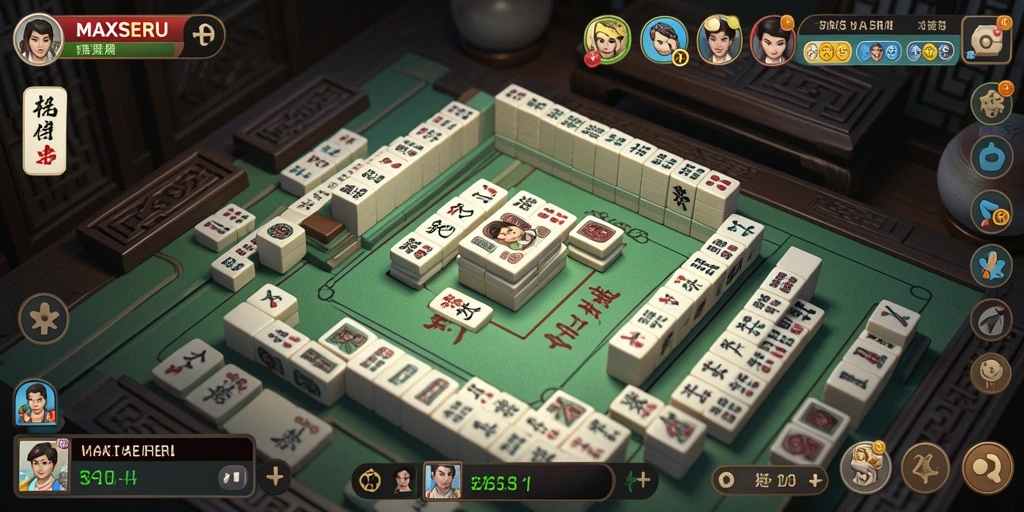 Screenshot gameplay <strong>MAXSERU</strong> menunjukkan intensitas permainan <strong>Mahjong</strong> yang menarik.