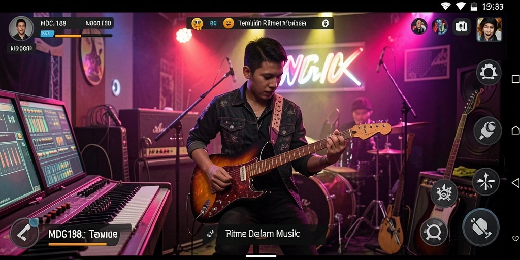 Tampilan gameplay MDG188 saat pengguna berlatih alat musik.