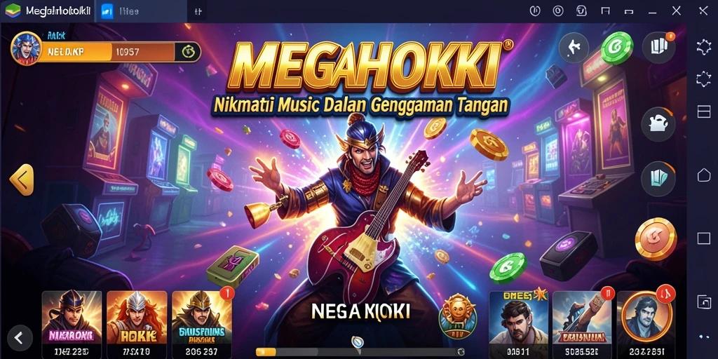 Tampilan gameplay MEGAHOKI yang menarik dan penuh warna.