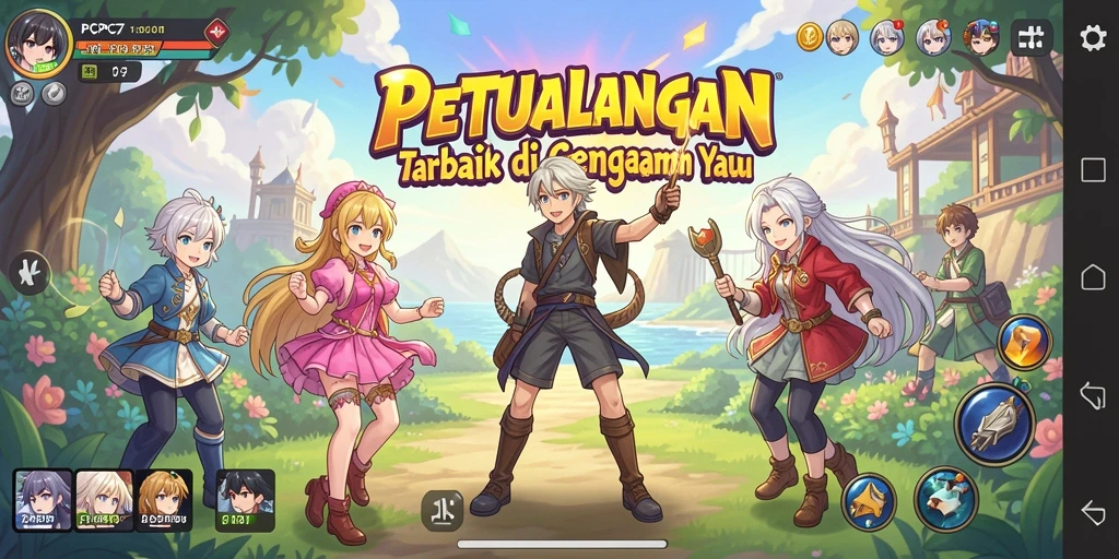 Screenshot utama PCPC7 menunjukkan aksi pertarungan karakter Anime.
