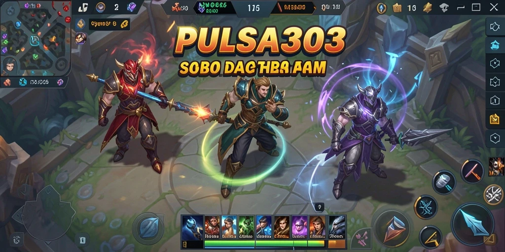 Tampilan gameplay seru dalam PULSA303, aksi MOBA tak terlupakan.