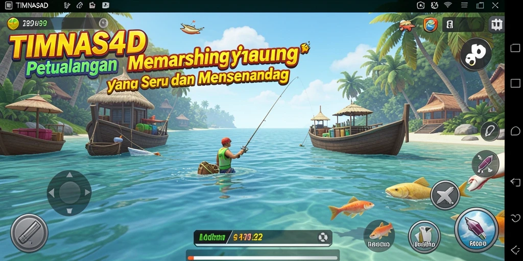 Tampilan gameplay menarik dari TIMNAS4D yang menunjukkan aksi memancing seru.