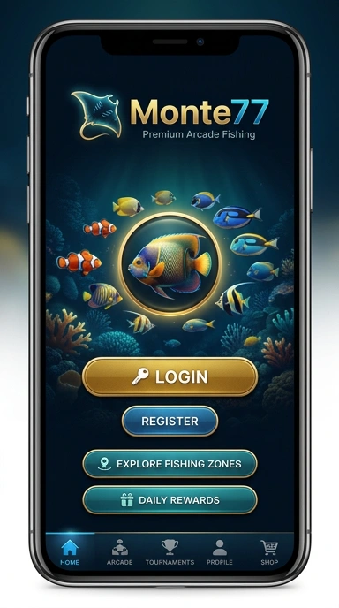 Tampilan antarmuka aplikasi monte77 yang user-friendly.